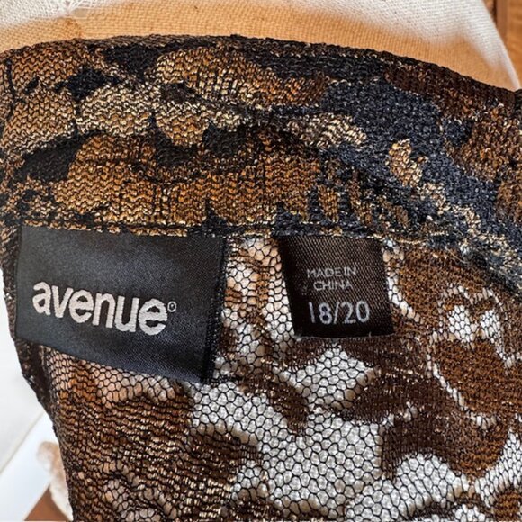 Avenue Lace Bell Sleeve Cardigan Blouse – Black & Gold Metallic – Women’s 18/20 - Picture 7 of 12